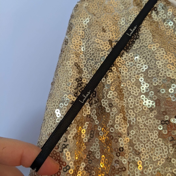 Lulu's gold shimmer sequin mini dress | Size medium (fits small!) โจ - Picture 10 of 16